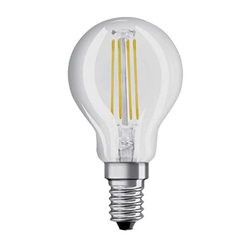 OSRAM Filament LED Lampe mit E14 Sockel, Tropfenform, Kaltweiss (4000K), 4 W, Ersatz für 40-W-Glühbirne, LED Retrofit CLASSIC P von Osram