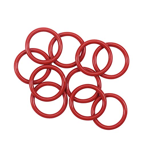 Othmro O-Ringe, 17 mm x 2 mm, Silikon, Rot, 10 Stück von Othmro