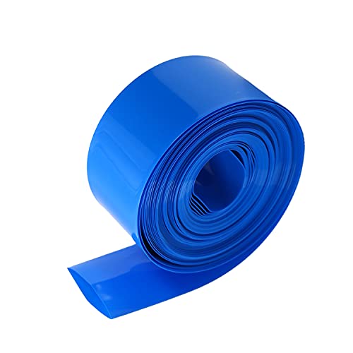 Othmro Schrumpfschlauch, 30 mm flach, 8 m lang, PVC, Blau für 1 x 18650 Batterie von Othmro