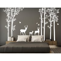 Birkenbaum Aufkleber, Birke Baum Wandkunst, Dekor, Wanddekor, Große Wand Wandtattoo Birke, Wald Wandaufkleber von OwenWallArt