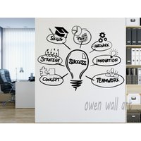 Büro Wandtattoa - Wandsticker-Büro Wanddeko-Großes Wandtattoa-Inspirierte Wandtatto-Glühbirne Büroaufkleber von OwenWallArt