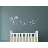 Personalisierter Löwenzahn Wandtattoo/Benutzerdefinierter Name Mit Aufkleber/Personalisierte Wandtattoo/Kinderzimmer Aufkleber/Kinder Namensaufkleber von OwenWallArt