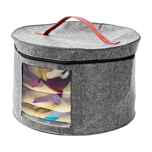 Hutschachtel Aufbewahrungsbox Mit Deckel Rund Aufbewahrung Box Mit Klarsichtfenster Stoffbox Dickere Zur Kleideraufbewahrung von Ownant