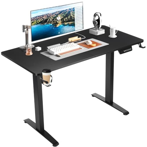 Oyajia Schreibtisch höhenverstellbar elektrisch 120x60cm, Stehschreibtisch stufenlos verstellbar, höhenverstellbarer Schreibtisch mit Memory-Steuerung, ergonomischer Computertisch von Oyajia