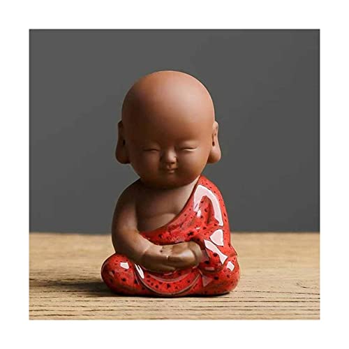 PAASHE Buddha-Statuen Buddha Statuen Kreative Mini Keramik Kleine Mönch Buddha Zen Ornament Home Office Desktop Buddha Statuen Handwerk Desktop-Dekoration von PAASHE