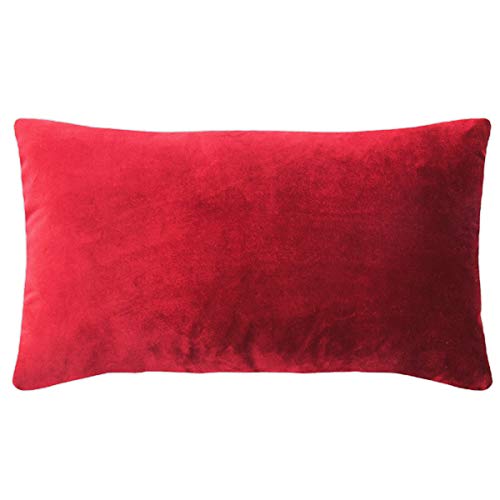 PAD - Elegance - Samt Kissen, Zierkissen, Kissenhülle - 35 x 60 cm - Farbe: Rot - ohne Füllung von PAD