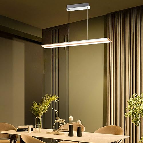 PADMA 18W LED Pendelleuchte Höhenverstellbar Esstischlampe Warmweiß, Modern Hängelampe Küchelampe, Länge: 71CM, Aluminium für Wohnzimmer Schlafzimmer Küche von PADMA