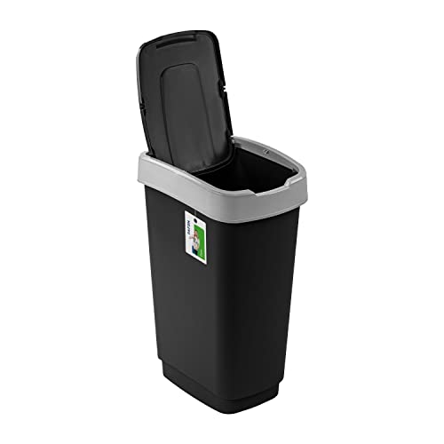 PAFEN Mülleimer Mülltrennung 50L - 41 x 30 x 61,5cm - Abfallbehälter Mülltonne mit Spezialklappe Abfalleimer Abfalltonne Behälter für Recycling von PAFEN