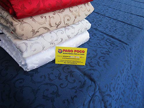 PAGO POCO Tischdecke oder Tischdecke, schmutzabweisend, einfarbig, Damast, 140 x 360 cm, Blau von Pago Poco