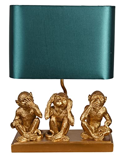 Tischlampe 3 Affen Tischleuchte Affenfigur (ohne Leuchtmittel) Leuchte Monkey Lampe Gold Affe cw265 Palazzo Exklusiv von PALAZZO INT