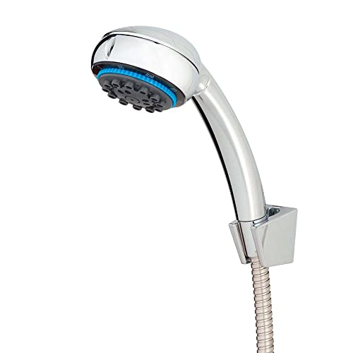 PANA 3-teiliges Handbrause-Set: mit Chrom-Duschkopf, Edelstahl-Schlauch und ABS/Chrom Wandhalterung • Duscharmatur für Dusche und Badewanne • mit 8 Strahlfunktionen • von PANA