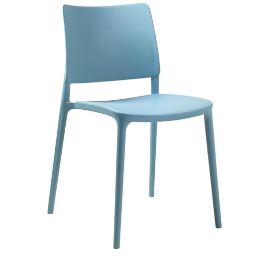 PAPATYA 1er-Set Kunststoffstuhl Joy-S Designstuhl mit Einer Belastbarkeit von 200 kg stapelbar, Terassenstuhl aus Kunststoff UV beständig, Leichter Stuhl Balkonstuhl (Aquablau) von PAPATYA