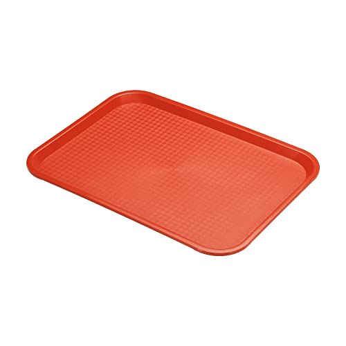 PATIKIL 14x11 Fastfood Tablett PP Kunststoff Wiederverwendbare Mehrzweck Rechteck Serviertablett für Restaurant Haus Küche Orange von PATIKIL