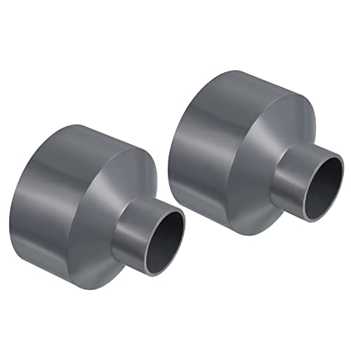 PATIKIL 2 Stück PVC Reduzierung Rohr Verschraubung 110x50mm Gerade Kupplung Adapter Stecker Grau von PATIKIL