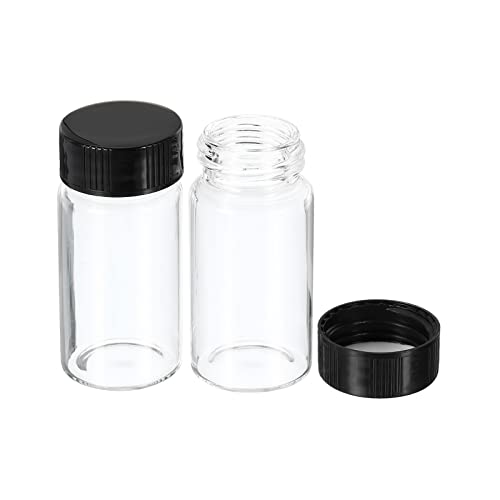 PATIKIL 20mL Reagenz Media Flasche 20Paket Rund Glas Lagerflaschen Schraube Kappe Klar von PATIKIL