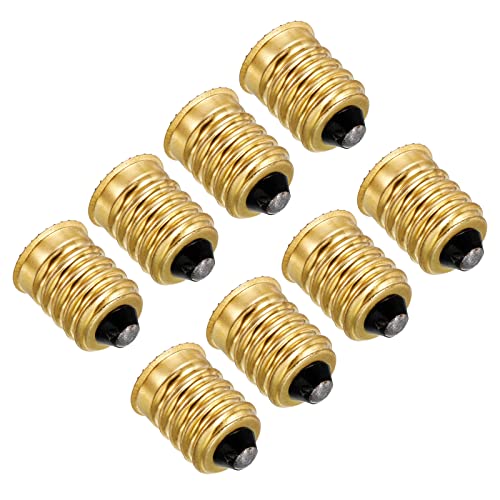 PATIKIL 8-Pack E14 bis E12 Adapter Konverter Lampenfassung Europäischer Sockel (E14) bis Kandelaberschraube (E12) Reduzierer Glühbirnenfassung golden von PATIKIL