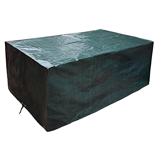 PATIO PLUS Outdoor Furniture Set Cover, Waterproof,Windproof, Anti-UV, Rectangular,Garden Table Covers for Patio Table and Chairs Set - Extra Large 300x250x90cm Green von PATIO PLUS