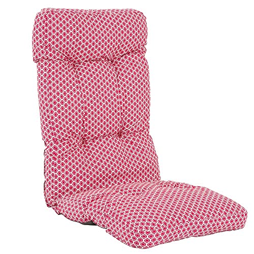 PATIO Stuhlauflage Hochlehner Cordoba 124 x 48 cm Sitzauflage rot weiß gesteppt Taschen zur Befestigung für Gestell bis 45 cm breit mit Ø 18 mm Rohrdicke von PATIO