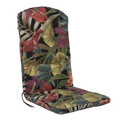 PATIO Stuhlauflage Hochlehner Saphir 111 x 48 cm Sitzpolster Stuhl Blumen mit Schnüren Band am Rücken von PATIO