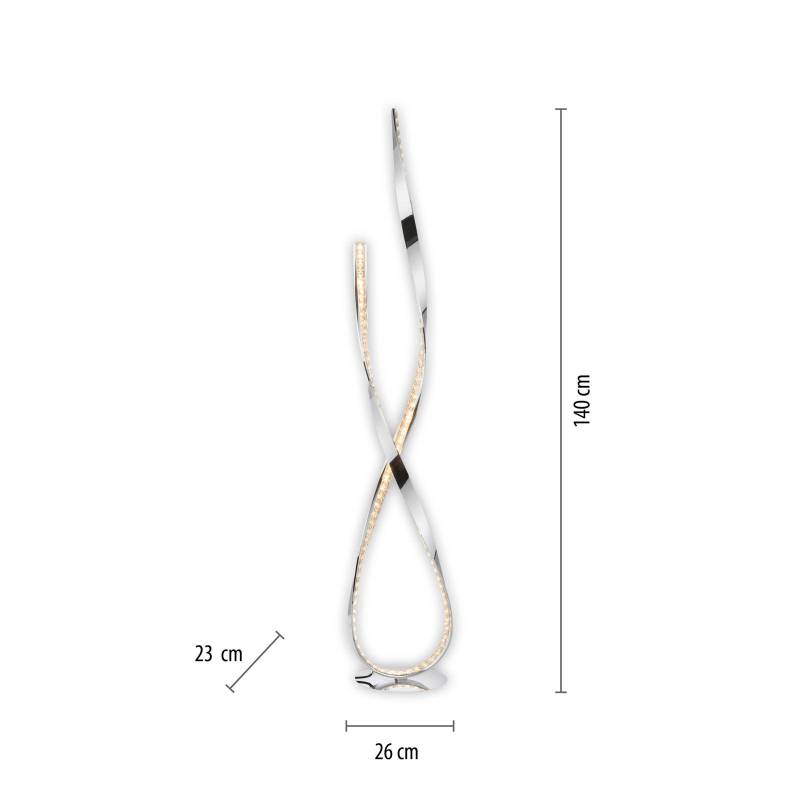 LED-Stehleuchte Brilla, dimmbar, chrom von PAUL NEUHAUS