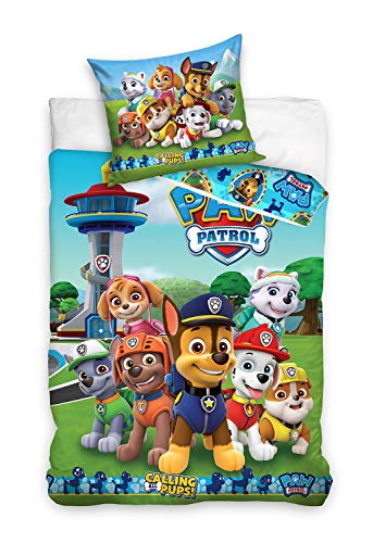 Paw Patrol Carbotex Bettwäsche Calling All Pups – Bettbezug 140 x 200 cm + Kissenbezug 65 x 65 cm von PAW PATROL