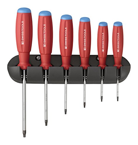 PB Swiss Tools Schraubendreher-Set 6-teilig TORX® SwissGrip mit Wandhalter, 100% Swiss Made, Unbegrenzte Garantie von PB Swiss Tools