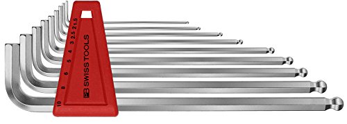 PB Swiss Tools Winkelschraubendreher-Satz Mit Kugelkopf Für Innensechskant-Schrauben, Lange Ausführung, Verchromt, (Grösse: 1. 5, 2, 2. 5, 3, 4, 5, 6, 8, 10) von PB Swiss Tools