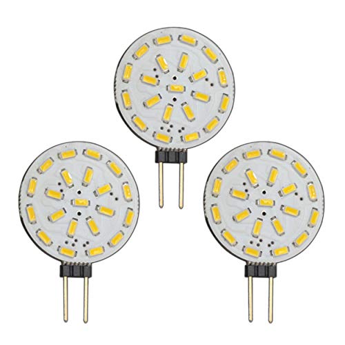 3x Stück - G4 LED dimmbar mit 1,4 Watt (21x SMDs) 12V AC/DC 120° Grad (rund) warmweiß Leuchtmittel G4 Lampensockel Spot Halogenersatz Lampe Dimmer von PB-Versand