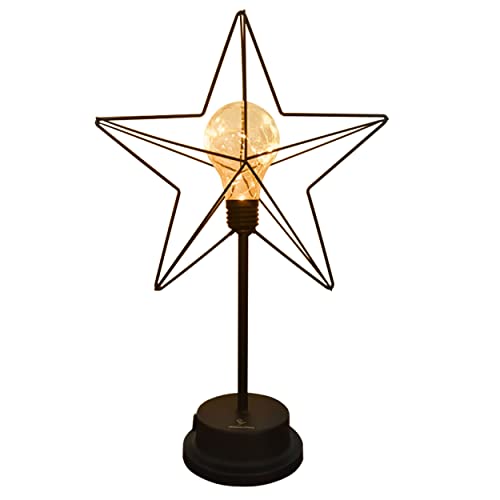 Stern LED Tischlampe Retro Design Nachtlampe 38x24cm Tischleuchte LED-Stern Star Geschenk Lampenschirm batteriebetrieben von PB-Versand