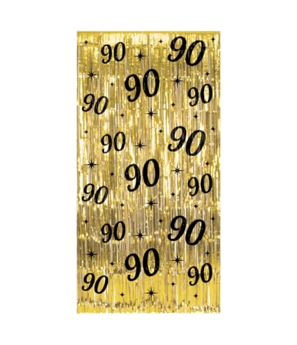PD-Party 7032213 Classy Partei Vorhänge | Party Curtains | Festliche Dekoration – 90, Gold/Schwarz, 2m Länge x 1m Breite von PD-Party