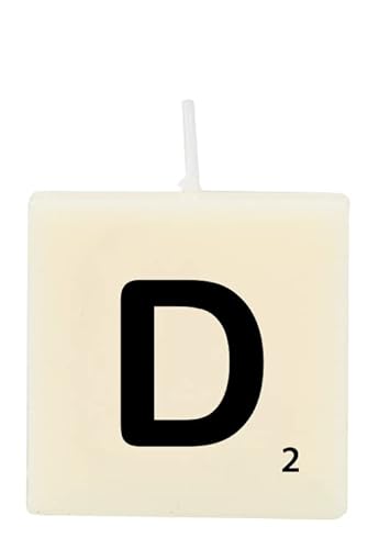 PD-Party 7040014 Geburtstag dekoratives Wachsbrief Kerze | Wax Candle - D, Cremefarben/Schwarz, 4cm Länge x 4cm Breite x 2cm Höhe von PD-Party