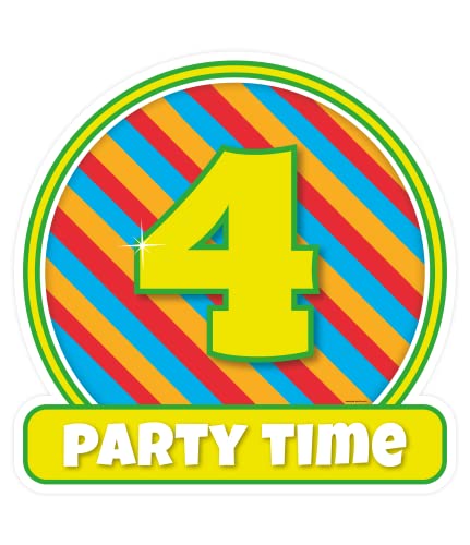 PD-Party 7042204 Happy Dekoration Zeichen - 4 Jahre, Mehrfarbig, Starker Karton, Verschiedene Junge Altersalter, 50cm Länge x 50cm Breite x 0.1cm Höhe von PD-Party