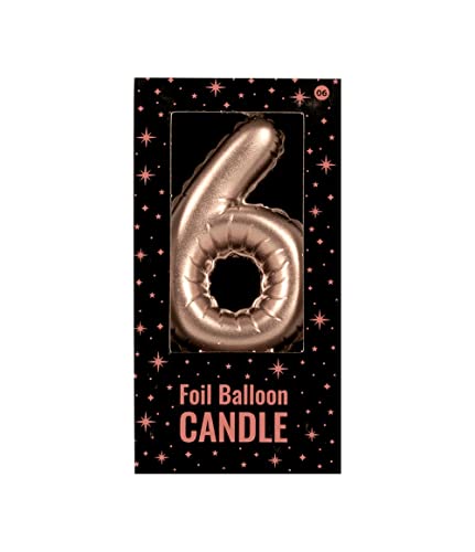 PD-Party 7060006 Folie Luftballon Kerze | Birthday Candles | Geburtstag Kerzen | Partei Dekoration - 6, Rosa, 10cm Länge x 5.5cm Breite x 1.5cm Höhe von PD-Party
