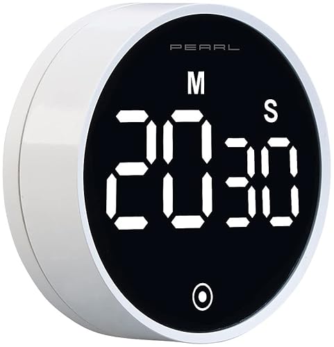 PEARL Kurzzeitwecker: Digitaler Küchen-Timer mit Drehrad, LCD-Display & Magnethalter (Digitale Küchenuhr, Digitale Sanduhr, Mitbringsel) von PEARL