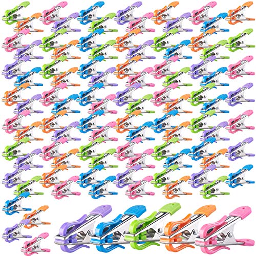 PEARL Softklammern: Soft-Grip-Wäscheklammern mit Doppel-Kleiderhaken, 100 Stück, 5 Farben (Wäche-Klemmen, Softgrip Wäscheklammern, Wäschetrockner) von PEARL