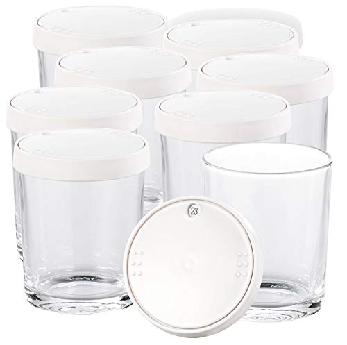 PEARL Zubehör zu Joghurt-Gerät: Ersatz-Gläser für PEARL Joghurt Maker, 8er-Set, je 150 ml (Küchengerät zur Joghurtherstellung, Yoghurtmacher) von PEARL