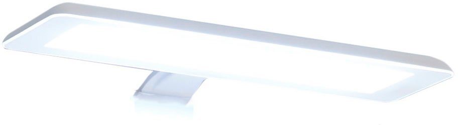 Saphir LED Spiegelleuchte Quickset LED-Aufsatzleuchte für Spiegel o. Spiegelschrank in Weiß, LED fest integriert, Kaltweiß, Badlampe 30 cm breit, Lichtfarbe kaltweiß, Kunststoff, 435 LM, 230V von Saphir