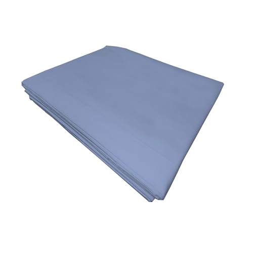 PENSIERI DELICATI Bettlaken für Einzelbett 160 x 300 cm, Bettlaken für Einzelbett, einfarbig, aus 100% Baumwolle, hergestellt in Italien, Farbe Hellblau von PENSIERI DELICATI