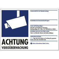 Pentatech - 40205 Warnaufkleber Videoüberwachung (b x h) 210 mm x 148 mm von PENTATECH