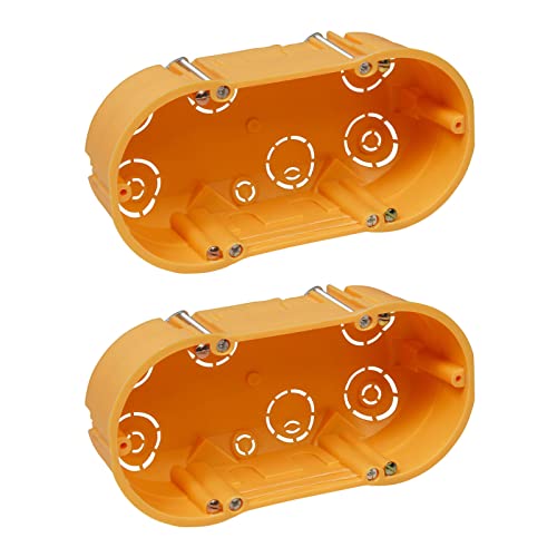 2x Hohlwanddose 2-fach - Doppelkammer Gerätedose Schalterdose - Dosentiefe 48 mm - 143 x 48 mm - inkl. Geräteschrauben - Orange - 2 Stück von PERFECT EQUIPMENT FOR YOUR HOME