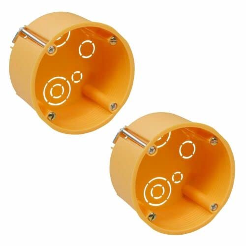 2x Hohlwanddose - Gerätedose Schalterdose - Dosentiefe 45 mm - Ø 68 x 45 mm - inkl. Geräteschrauben - Orange - 2 Stück von PERFECT EQUIPMENT FOR YOUR HOME