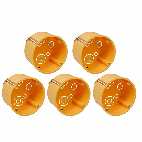 5x Hohlwanddose - Gerätedose Schalterdose - Dosentiefe 62 mm - Ø 68 x 62 mm - inkl. Geräteschrauben - Orange - 5 Stück von PERFECT EQUIPMENT FOR YOUR HOME