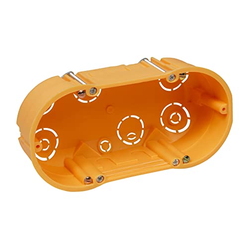 PERFECT Hohlwanddose 2-fach - Doppelkammer Gerätedose Schalterdose - Dosentiefe 48 mm - 143 x 48 mm - inkl. Geräteschrauben - Orange - 1 Stück von PERFECT EQUIPMENT FOR YOUR HOME