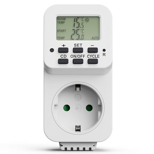 Perfect Thermostat Steckdose, Temperaturregler 230V, Steckdosenthermostat, Temperaturschalter für Heizung, Kühlung, Gewächshaus, Terrarium, Frostwächt von PERFECT EQUIPMENT FOR YOUR HOME