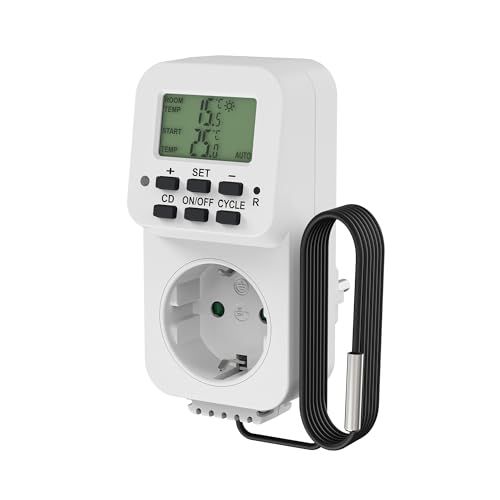 Perfect Thermostat Steckdose, Temperaturregler 230V, Steckdosenthermostat mit Fühler, Temperaturschalter für Heizung, Kühlung, Gewächshaus, Terrarium, von PERFECT EQUIPMENT FOR YOUR HOME