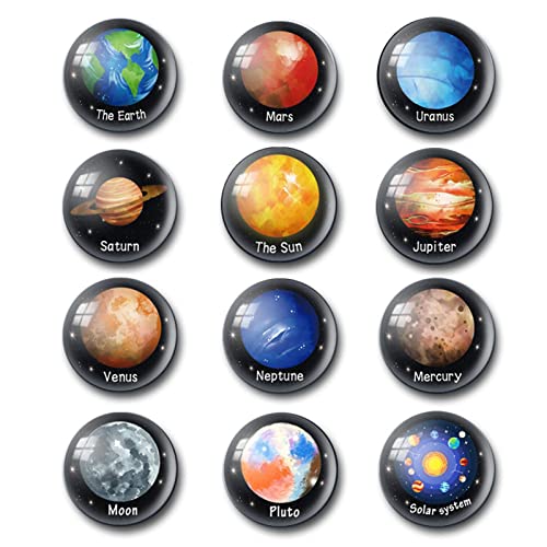 Leistungsstarke Magnete Planeten – 3D-Magnete 8 Planeten für den Kühlschrank | 12 Stück Kühlschrankmagnet, weit verbreitet für Kinder oder Cipliko von PERTID
