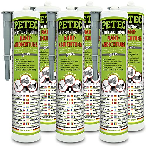 PETEC 6x 310ml Multifunktionelle Nahtabdichtung grau von PETEC