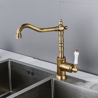 Küchenarmatur Einhebelmischer Waschbecken Mischbatterie aus Messing für Küche Badezimmer Armatur mit 3/8 Zoll Wasserzulaufrohr Bronze von PETITES ECREVISSES