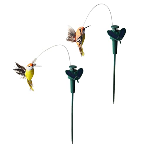 PETSOLA 2 Stü Tanzender Vogel Kolibri Solarstecker Der Hingucker Auf Ihrer Terrasse/Blumenbeet/Garten/Balkon/Blumenkopf von petsola