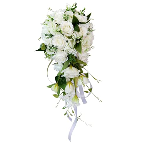 PETSOLA Blumenstrauß Hochzeitsstrauß Kunstblumen für Hochzeit Valentinstag Jahrestag von petsola